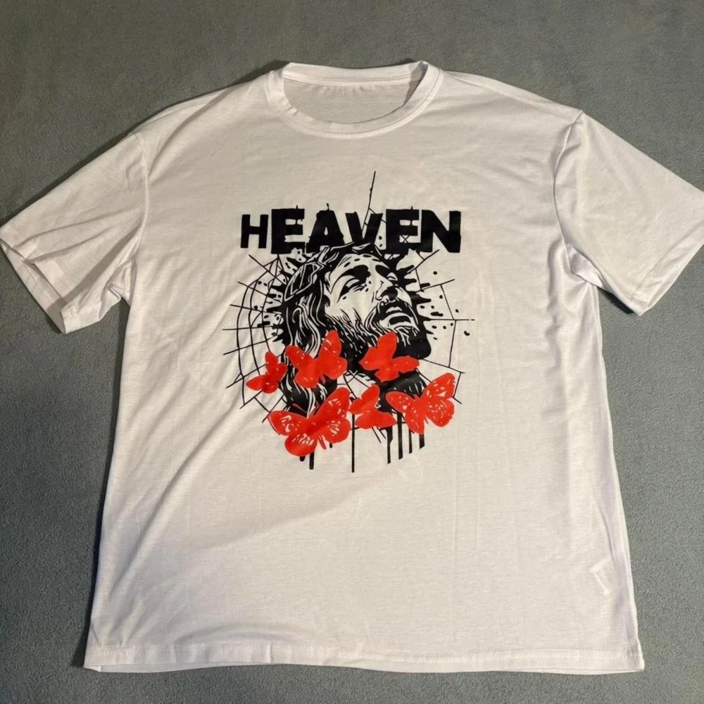 White and red Christian streetwear graphic‎ tee #streetwear #religion